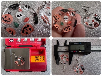 Halloween Earrings: Laser Cut Acrylic Pumpkins, Bats, Skulls, Skeletons, Fall Leaves, Spooky, Autumn, Spooky, Best Gifts for Her/Him/Them