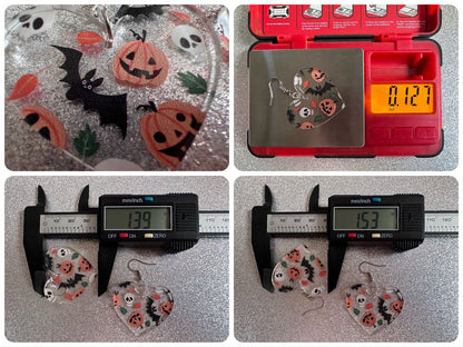 Halloween Earrings: Laser Cut Acrylic Pumpkins, Bats, Skulls, Skeletons, Fall Leaves, Spooky, Autumn, Spooky, Best Gifts for Her/Him/Them