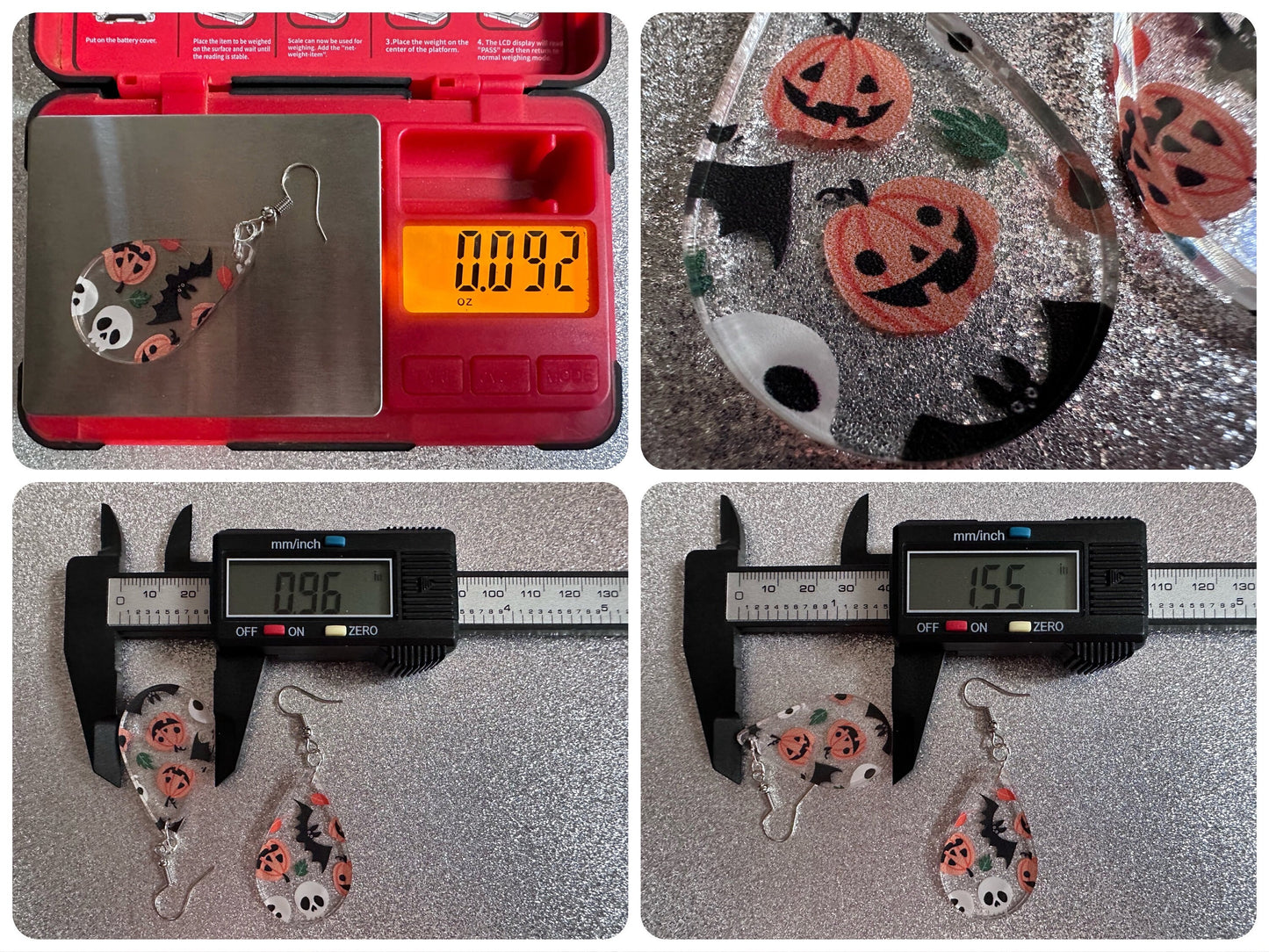 Halloween Earrings: Laser Cut Acrylic Pumpkins, Bats, Skulls, Skeletons, Fall Leaves, Spooky, Autumn, Spooky, Best Gifts for Her/Him/Them