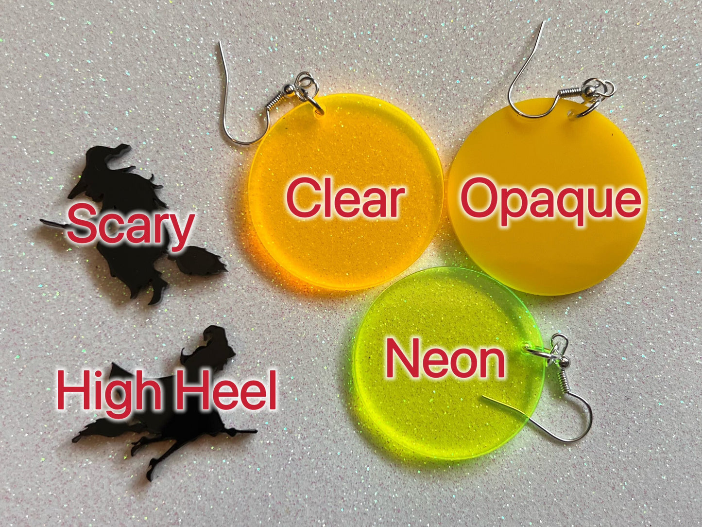 Halloween Silhouette Full Moon Earrings: Laser Cut Acrylic Witches, Bats, Wolves, Cats, Wolf, Horror, Best Gifts for Her/Him/Them
