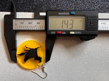 Halloween Silhouette Full Moon Earrings: Laser Cut Acrylic Witches, Bats, Wolves, Cats, Wolf, Horror, Best Gifts for Her/Him/Them