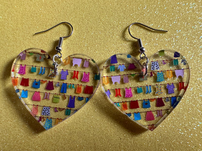 Hanging Clothes Earrings: Laser Cut Acrylic Laundry Earrings, Novelty, Clothese, Underwear, Shirts, Wash, Fun, Best Gifts for Her/Him/Them