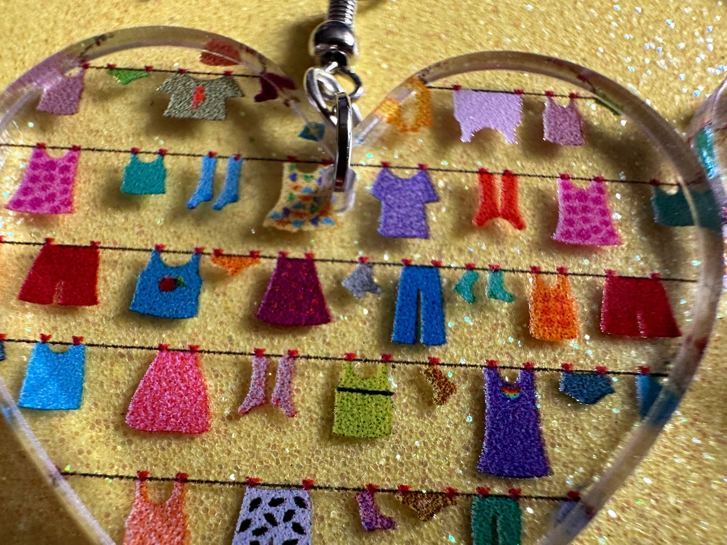 Hanging Clothes Earrings: Laser Cut Acrylic Laundry Earrings, Novelty, Clothese, Underwear, Shirts, Wash, Fun, Best Gifts for Her/Him/Them