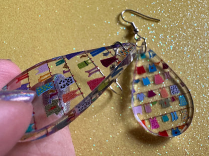 Hanging Clothes Earrings: Laser Cut Acrylic Laundry Earrings, Novelty, Clothese, Underwear, Shirts, Wash, Fun, Best Gifts for Her/Him/Them