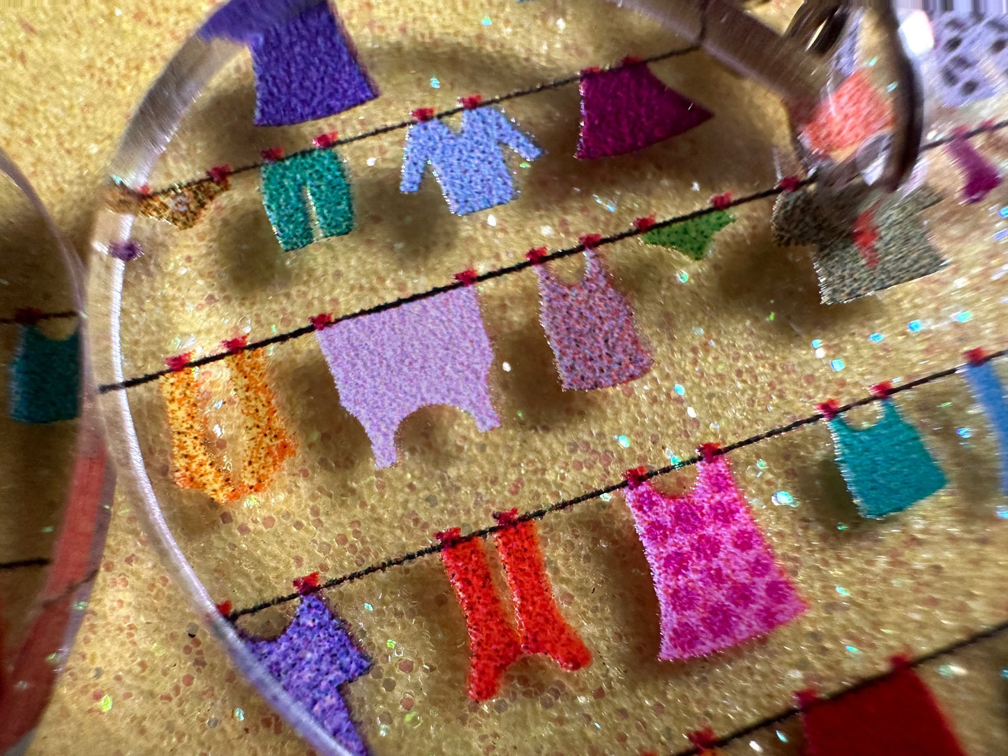Hanging Clothes Earrings: Laser Cut Acrylic Laundry Earrings, Novelty, Clothese, Underwear, Shirts, Wash, Fun, Best Gifts for Her/Him/Them