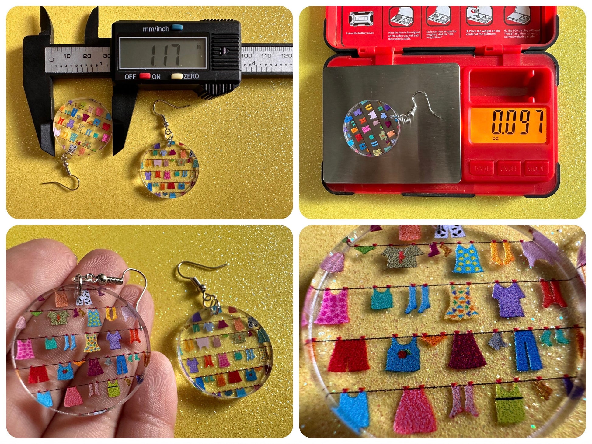 Hanging Clothes Earrings: Laser Cut Acrylic Laundry Earrings, Novelty, Clothese, Underwear, Shirts, Wash, Fun, Best Gifts for Her/Him/Them