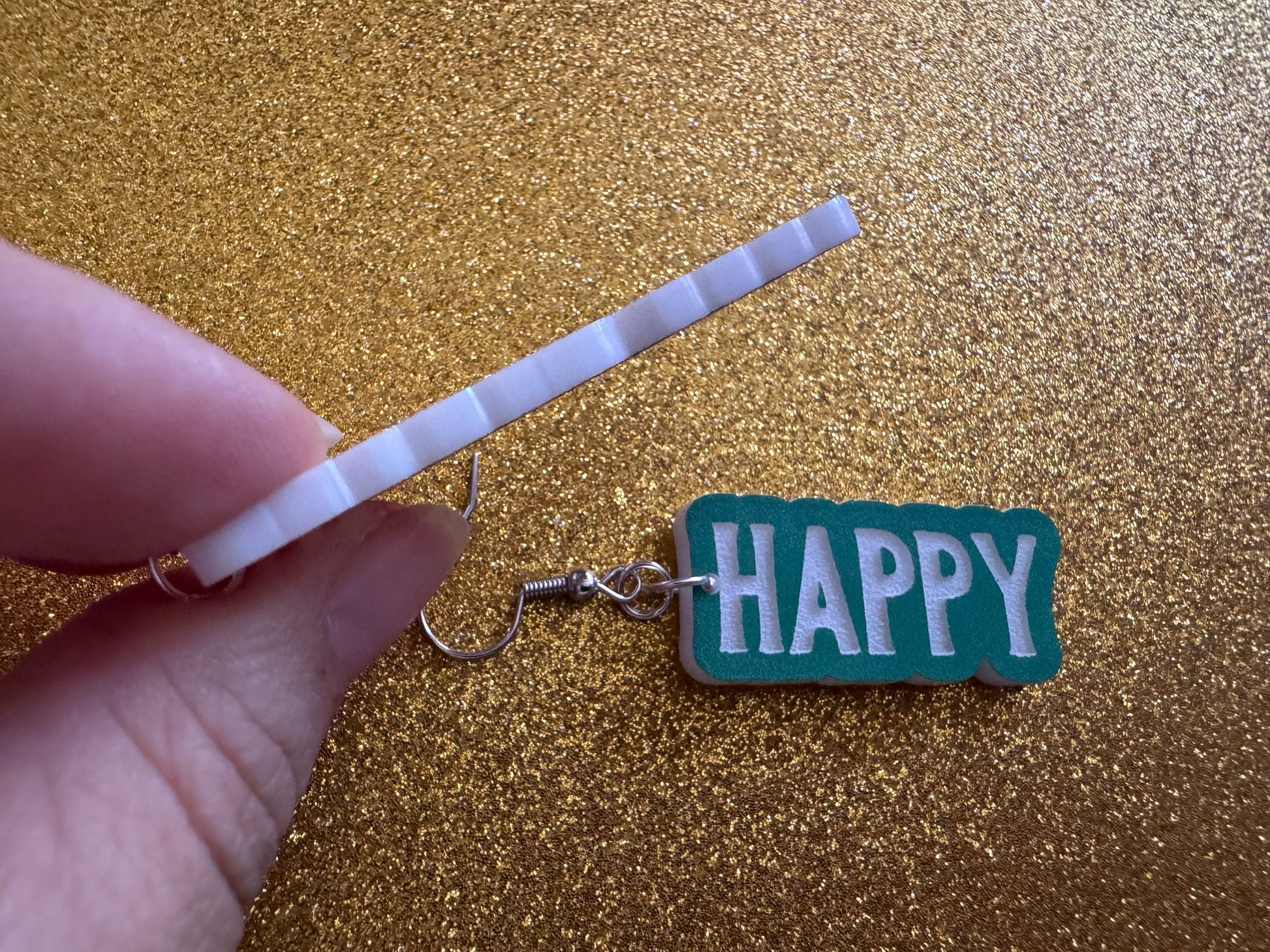 Happy Holidays Earrings: Laser Cut Acrylic Holiday Earrings, X-mas, Winter, Christmas, Santa Claus, Presents, Best Gifts for Her/Him/Them