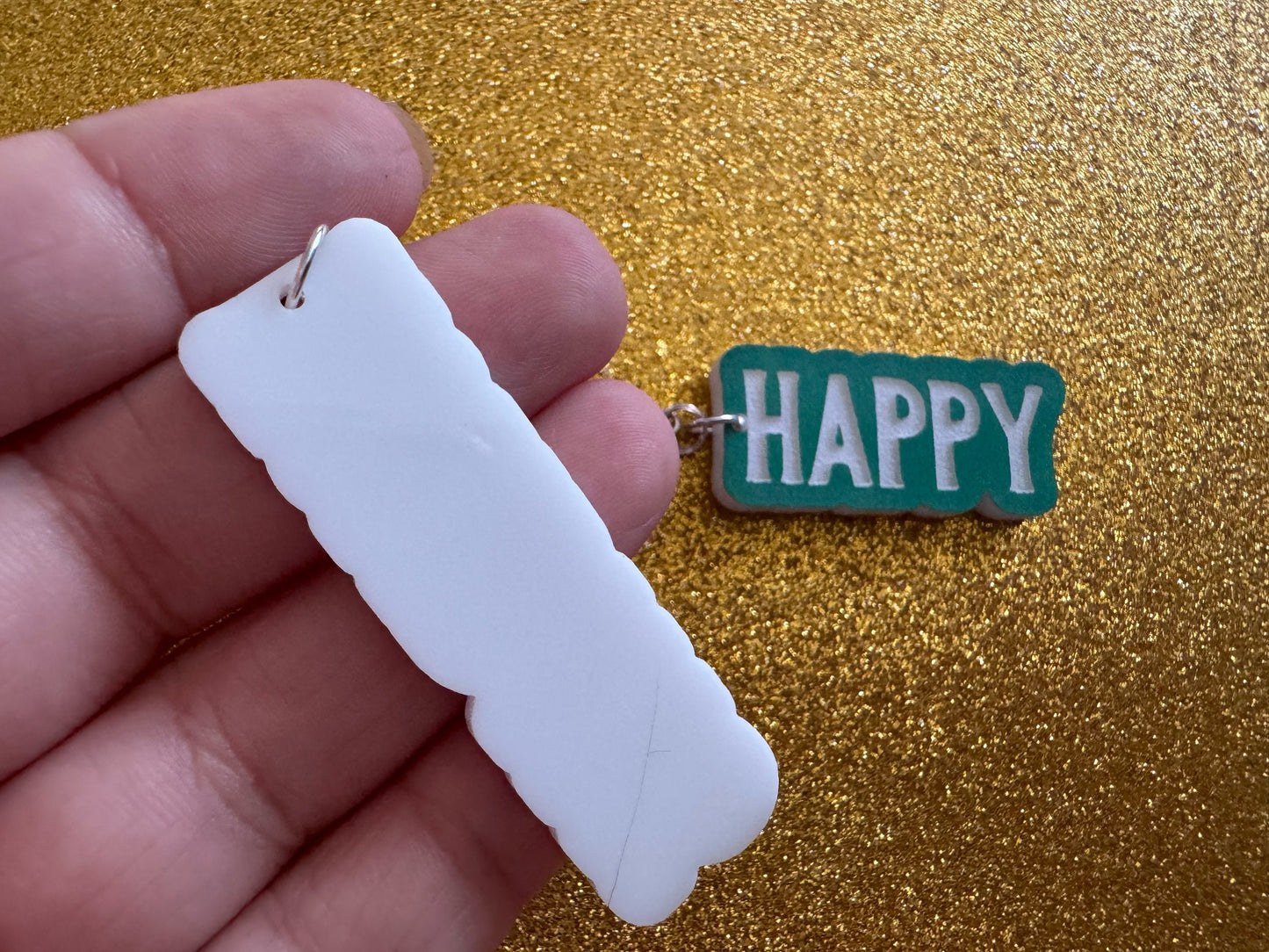 Happy Holidays Earrings: Laser Cut Acrylic Holiday Earrings, X-mas, Winter, Christmas, Santa Claus, Presents, Best Gifts for Her/Him/Them