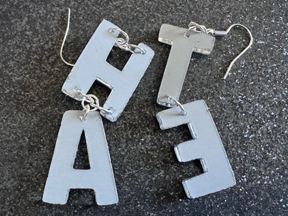 Hate Earrings: Laser Cut Words, Gag Gift, BFFS, Best Friend Gift, Girlfriends, Funny Bachelorette, Anniversary, Best Gifts for Her/Him/Them