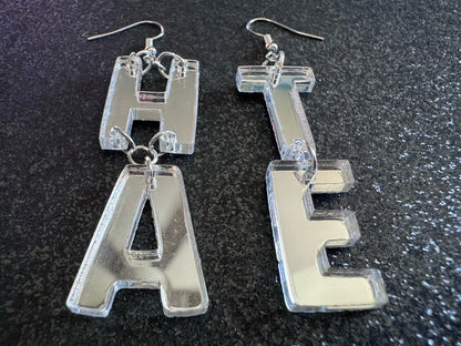 Hate Earrings: Laser Cut Words, Gag Gift, BFFS, Best Friend Gift, Girlfriends, Funny Bachelorette, Anniversary, Best Gifts for Her/Him/Them