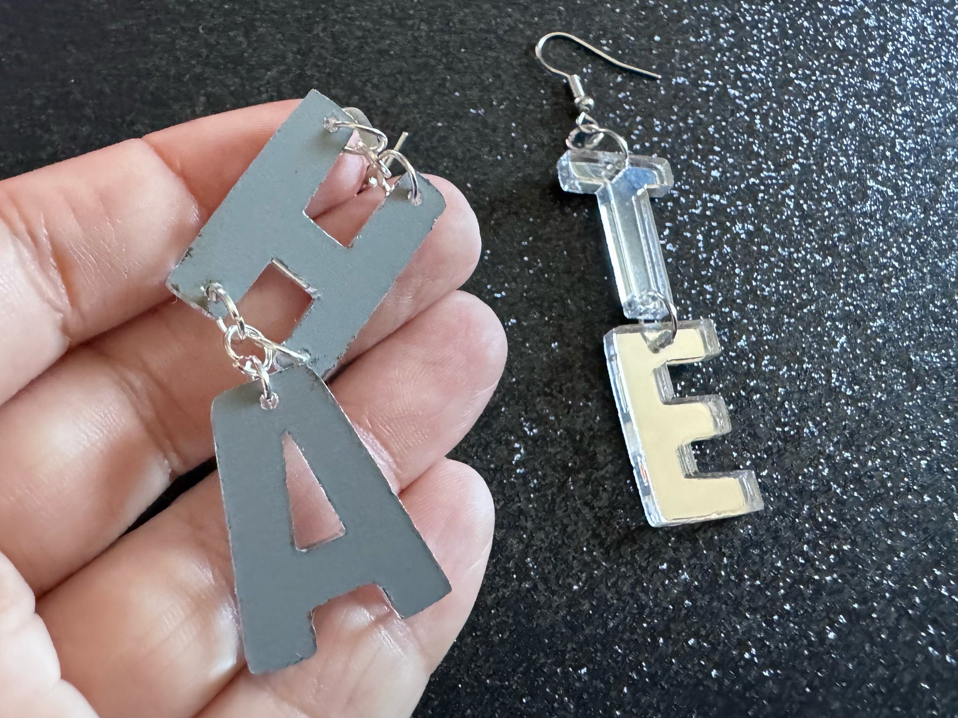 Hate Earrings: Laser Cut Words, Gag Gift, BFFS, Best Friend Gift, Girlfriends, Funny Bachelorette, Anniversary, Best Gifts for Her/Him/Them