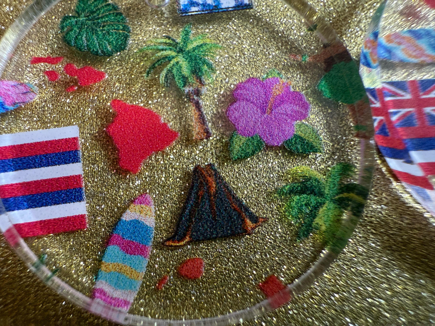 Hawaii Earrings: Laser Cut Acrylic Island Earrings, Hawaiian, Tropical, Volcano, Palm Tree, Surfing, Hibiscus, Best Gifts for Her/Him/Them