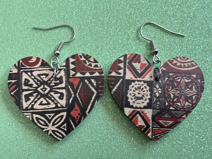 Hawaiian Earrings: Laser Cut Acrylic Polynesian Pattern, Traditional, Indigenous, Island, Native, Cultural, Hawaii, Gifts for Her/Him/Them