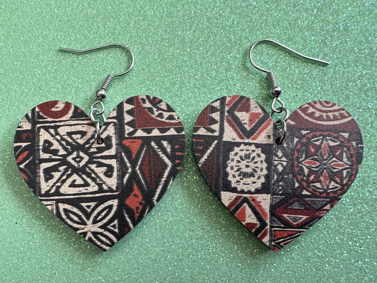 Hawaiian Earrings: Laser Cut Acrylic Polynesian Pattern, Traditional, Indigenous, Island, Native, Cultural, Hawaii, Gifts for Her/Him/Them