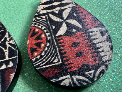 Hawaiian Earrings: Laser Cut Acrylic Polynesian Pattern, Traditional, Indigenous, Island, Native, Cultural, Hawaii, Gifts for Her/Him/Them