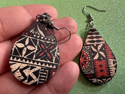 Hawaiian Earrings: Laser Cut Acrylic Polynesian Pattern, Traditional, Indigenous, Island, Native, Cultural, Hawaii, Gifts for Her/Him/Them