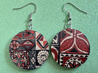 Hawaiian Earrings: Laser Cut Acrylic Polynesian Pattern, Traditional, Indigenous, Island, Native, Cultural, Hawaii, Gifts for Her/Him/Them