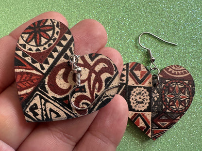 Hawaiian Earrings: Laser Cut Acrylic Polynesian Pattern, Traditional, Indigenous, Island, Native, Cultural, Hawaii, Gifts for Her/Him/Them