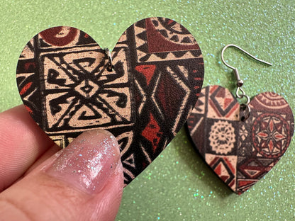 Hawaiian Earrings: Laser Cut Acrylic Polynesian Pattern, Traditional, Indigenous, Island, Native, Cultural, Hawaii, Gifts for Her/Him/Them