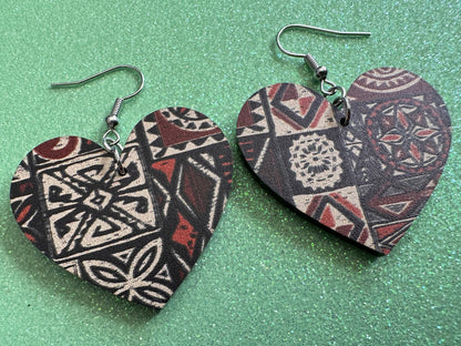 Hawaiian Earrings: Laser Cut Acrylic Polynesian Pattern, Traditional, Indigenous, Island, Native, Cultural, Hawaii, Gifts for Her/Him/Them