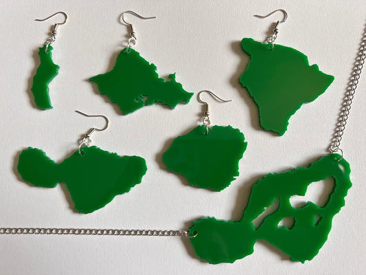 Hawaiian Islands Earrings: Laser Cut Acrylic Maui, Oahu, Kauai, Big Island, Niihau, Aloha, Best Gifts for Her/Him/Them