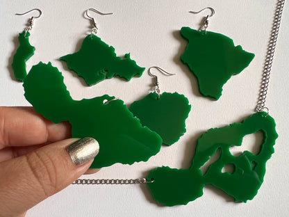 Hawaiian Islands Earrings: Laser Cut Acrylic Maui, Oahu, Kauai, Big Island, Niihau, Aloha, Best Gifts for Her/Him/Them