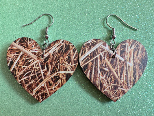 Hay Earrings: Laser Cut Acrylic Hay Earrings, Hay Print, Farm, Stable, Barn, Hay Bale, Fall, Hay Maze, Halloween,Best Gifts for Her/Him/Them