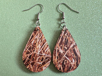 Hay Earrings: Laser Cut Acrylic Hay Earrings, Hay Print, Farm, Stable, Barn, Hay Bale, Fall, Hay Maze, Halloween,Best Gifts for Her/Him/Them