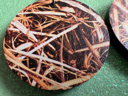 Hay Earrings: Laser Cut Acrylic Hay Earrings, Hay Print, Farm, Stable, Barn, Hay Bale, Fall, Hay Maze, Halloween,Best Gifts for Her/Him/Them