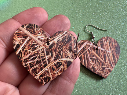 Hay Earrings: Laser Cut Acrylic Hay Earrings, Hay Print, Farm, Stable, Barn, Hay Bale, Fall, Hay Maze, Halloween,Best Gifts for Her/Him/Them