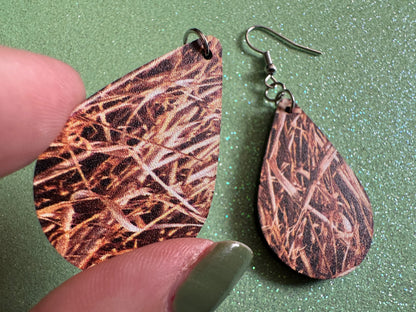 Hay Earrings: Laser Cut Acrylic Hay Earrings, Hay Print, Farm, Stable, Barn, Hay Bale, Fall, Hay Maze, Halloween,Best Gifts for Her/Him/Them
