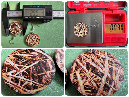 Hay Earrings: Laser Cut Acrylic Hay Earrings, Hay Print, Farm, Stable, Barn, Hay Bale, Fall, Hay Maze, Halloween,Best Gifts for Her/Him/Them