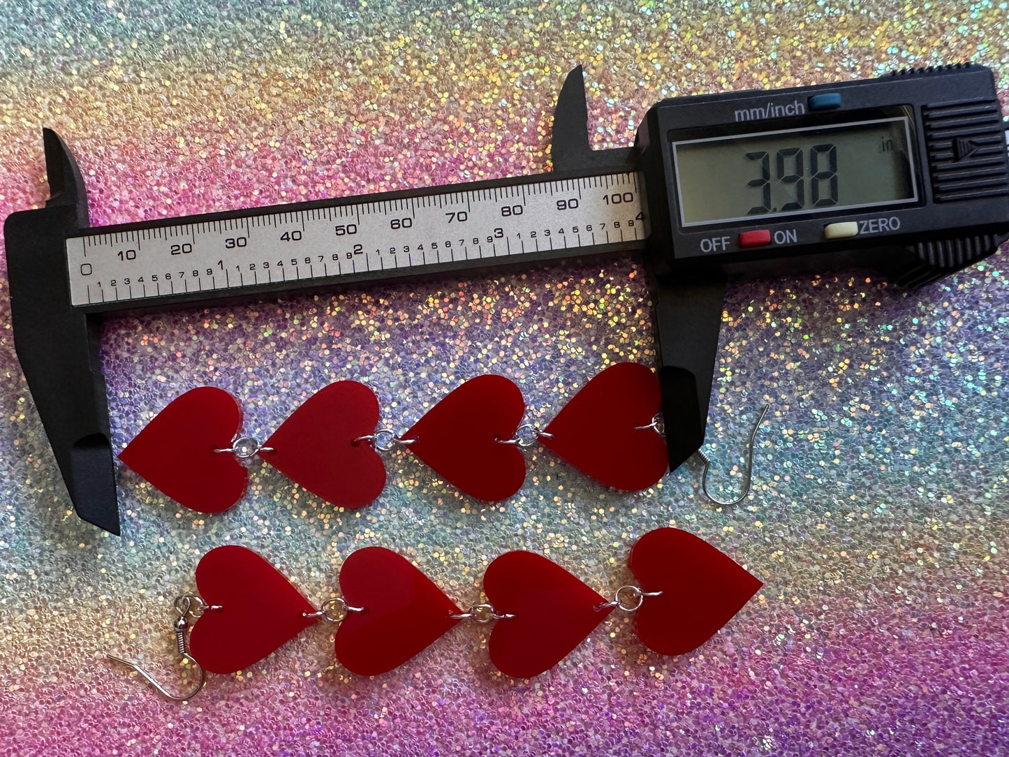 Heart Earrings: Laser Cut Acrylic Hearts, Love, Valentines Day, Anniversary, Best Gifts for Her/Him/Them