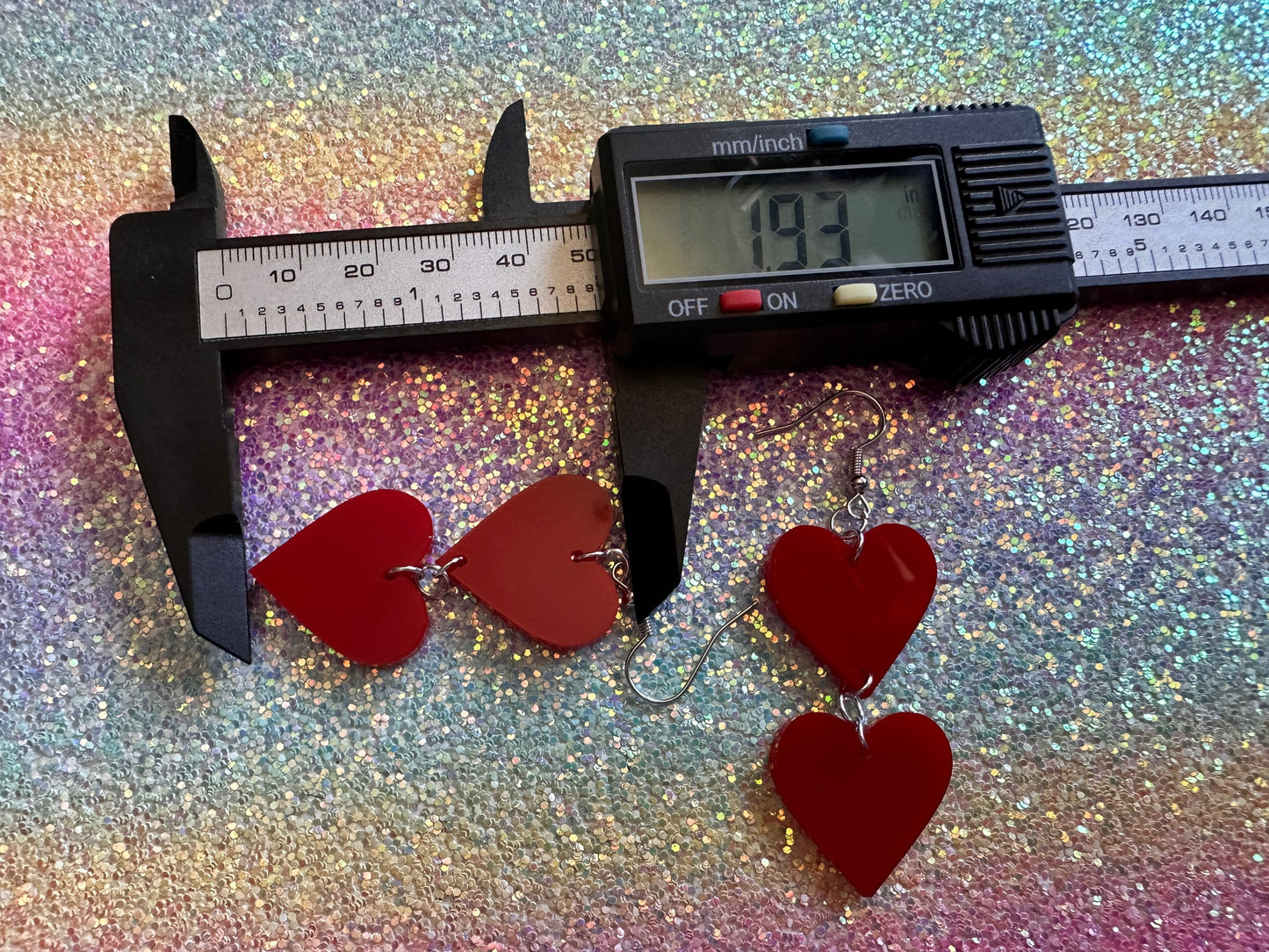 Heart Earrings: Laser Cut Acrylic Hearts, Love, Valentines Day, Anniversary, Best Gifts for Her/Him/Them