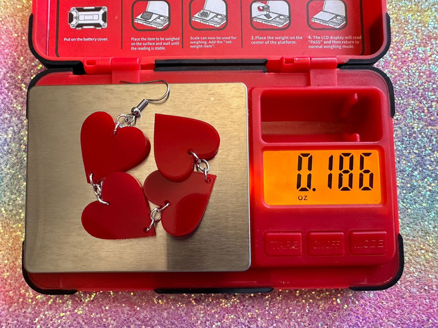 Heart Earrings: Laser Cut Acrylic Hearts, Love, Valentines Day, Anniversary, Best Gifts for Her/Him/Them
