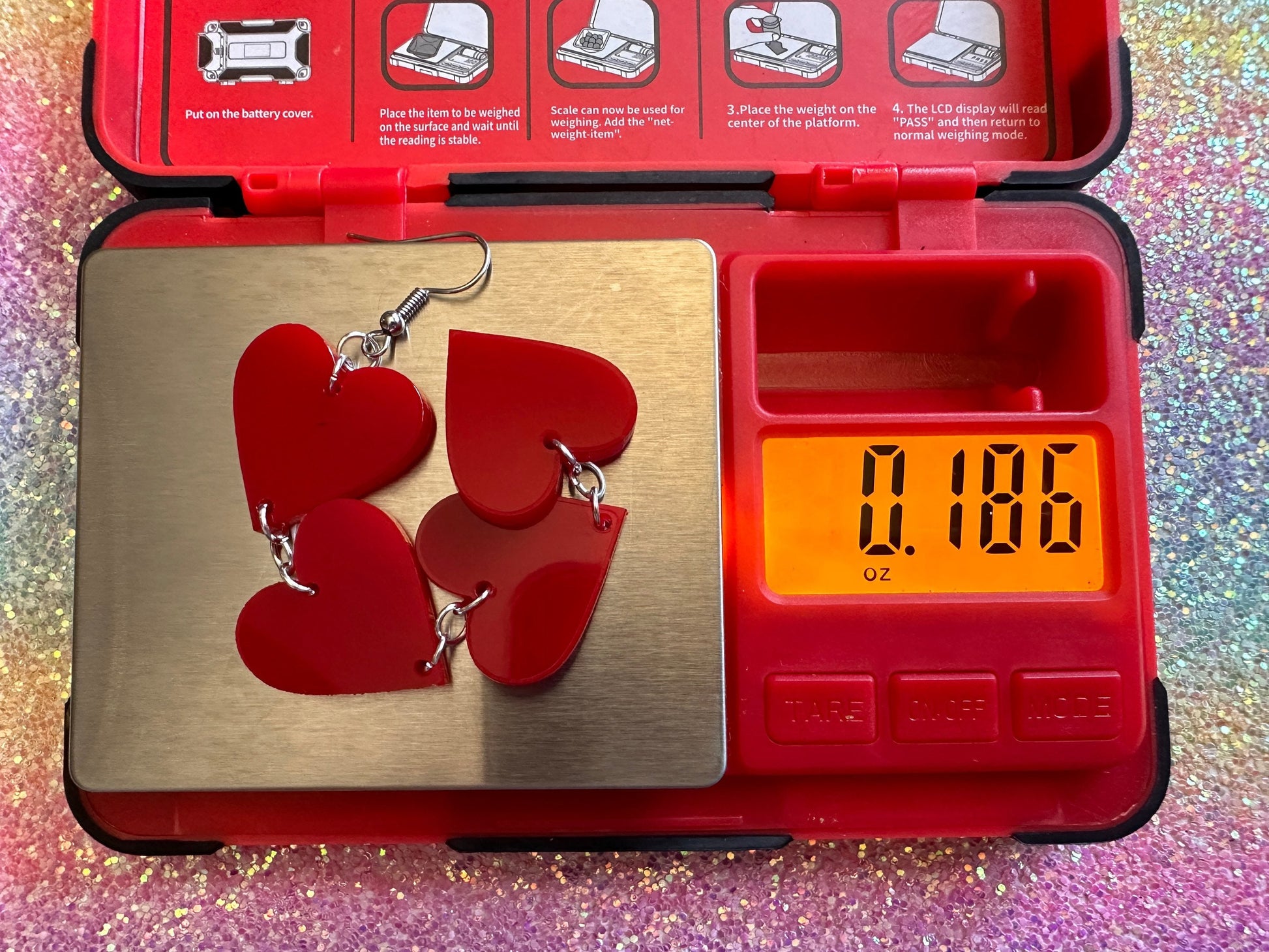 Heart Earrings: Laser Cut Acrylic Hearts, Love, Valentines Day, Anniversary, Best Gifts for Her/Him/Them