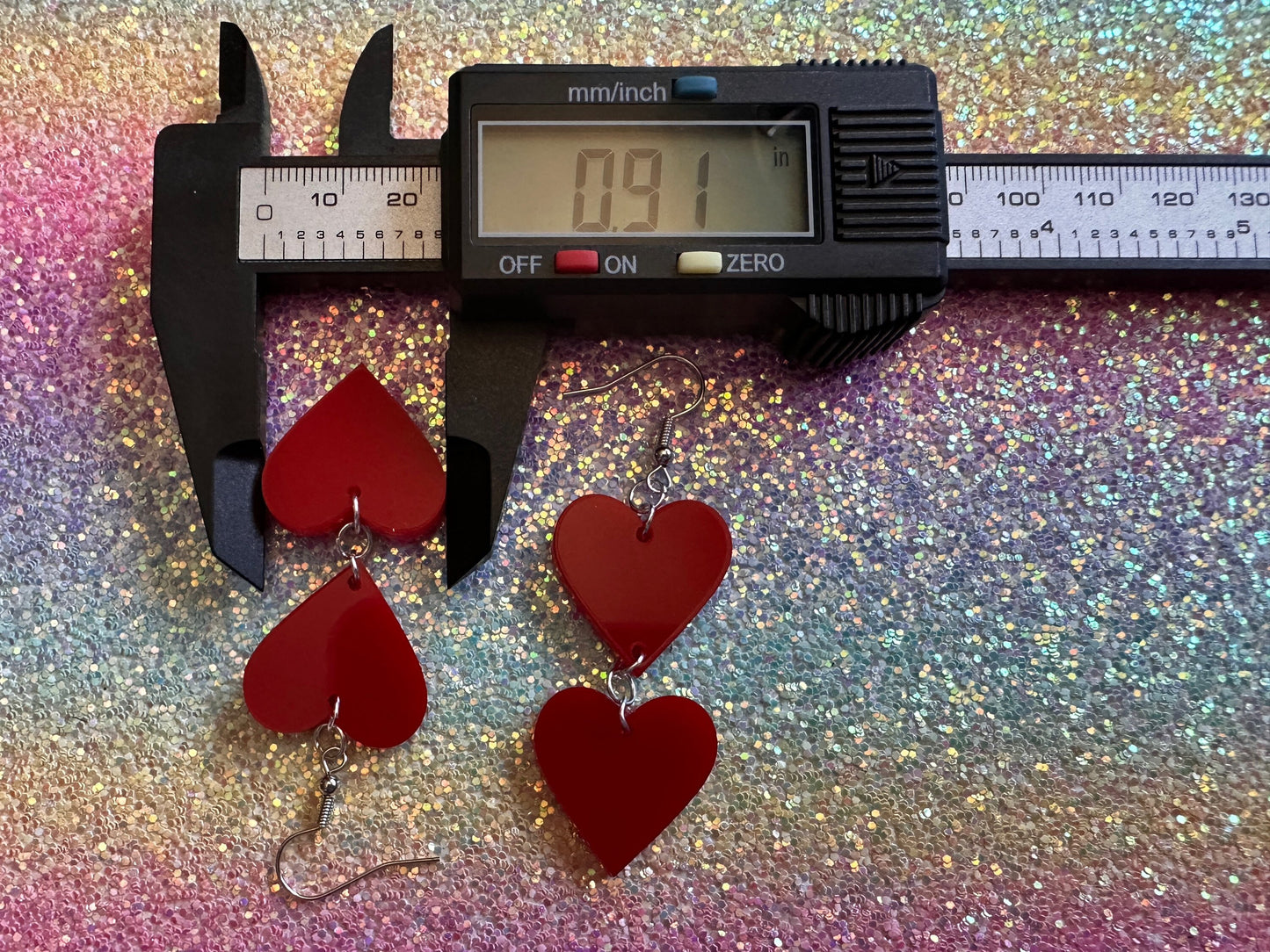Heart Earrings: Laser Cut Acrylic Hearts, Love, Valentines Day, Anniversary, Best Gifts for Her/Him/Them