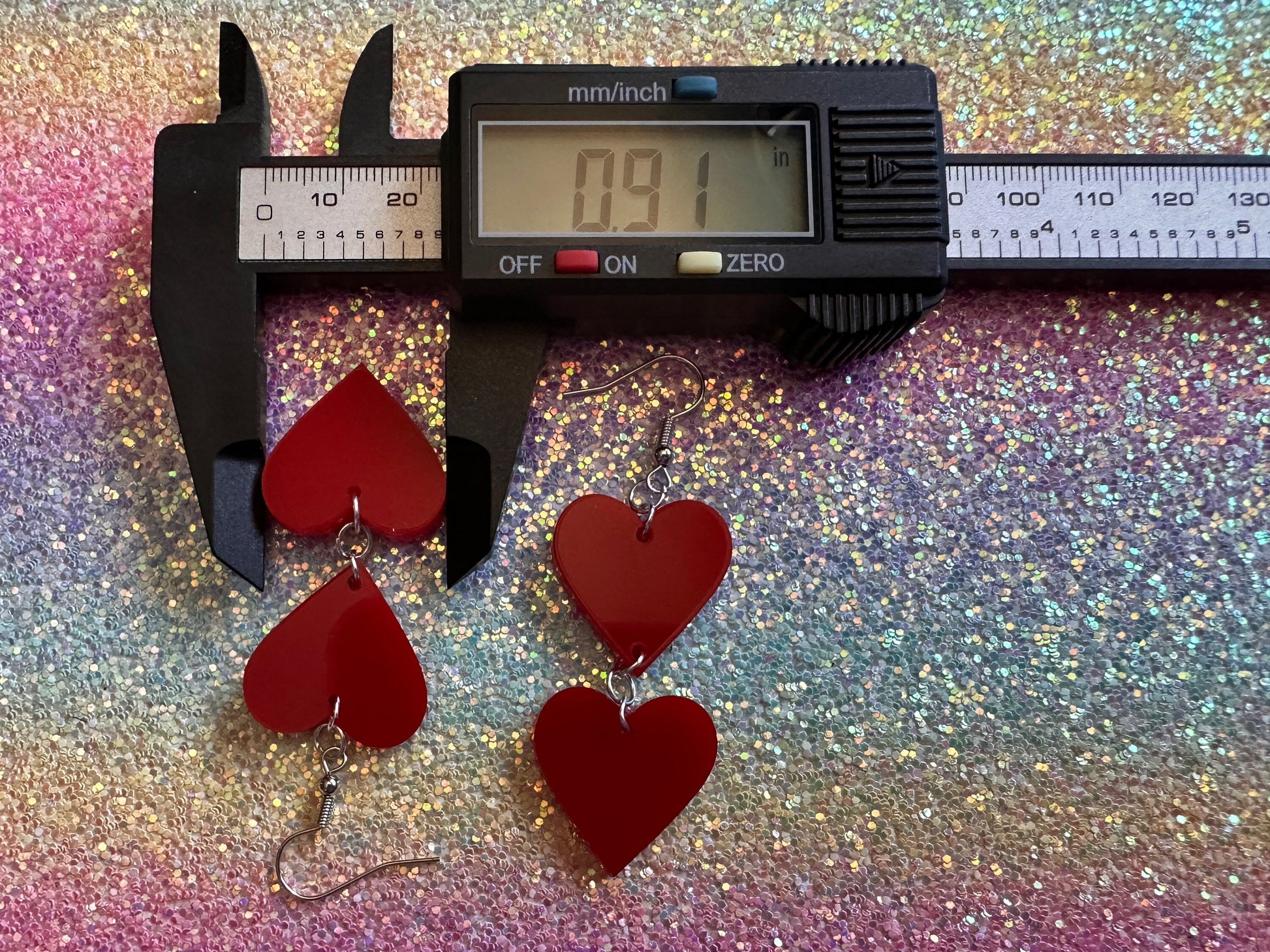 Heart Earrings: Laser Cut Acrylic Hearts, Love, Valentines Day, Anniversary, Best Gifts for Her/Him/Them