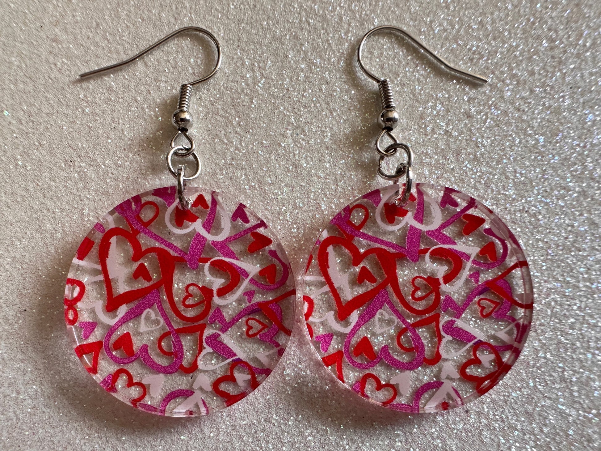 Heart Earrings: Laser Cut Acrylic Hearts, Love, Valentines Day, Anniversary, Marriage, Partner, Lover, Vday, Best Gifts for Her/Him/Them