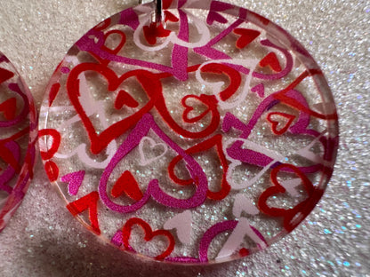 Heart Earrings: Laser Cut Acrylic Hearts, Love, Valentines Day, Anniversary, Marriage, Partner, Lover, Vday, Best Gifts for Her/Him/Them