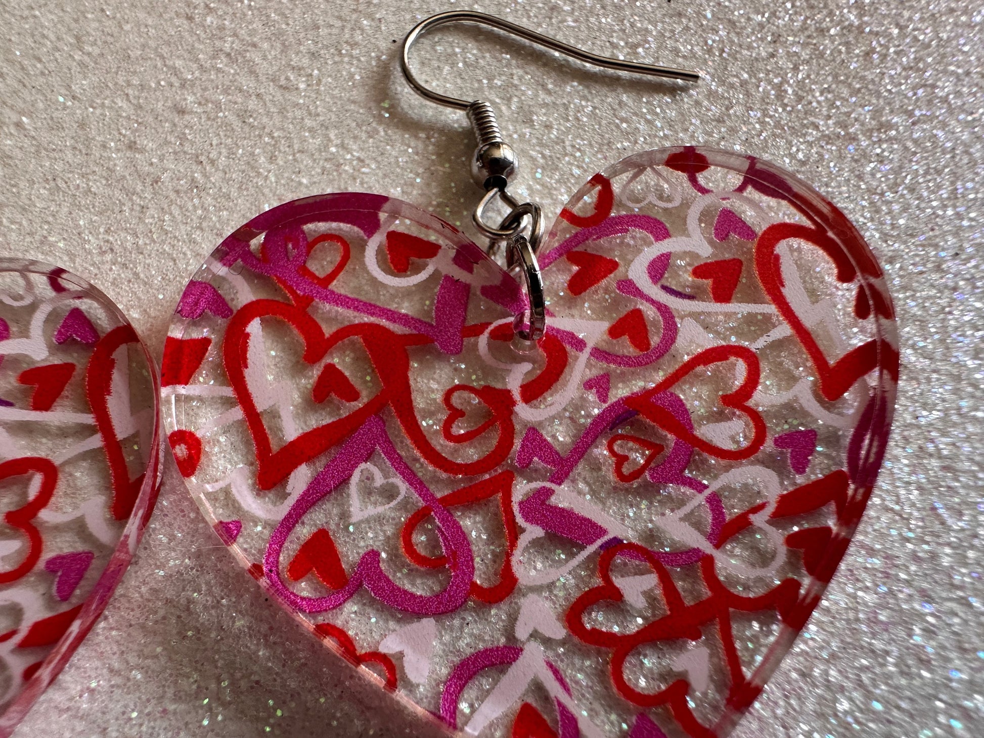 Heart Earrings: Laser Cut Acrylic Hearts, Love, Valentines Day, Anniversary, Marriage, Partner, Lover, Vday, Best Gifts for Her/Him/Them