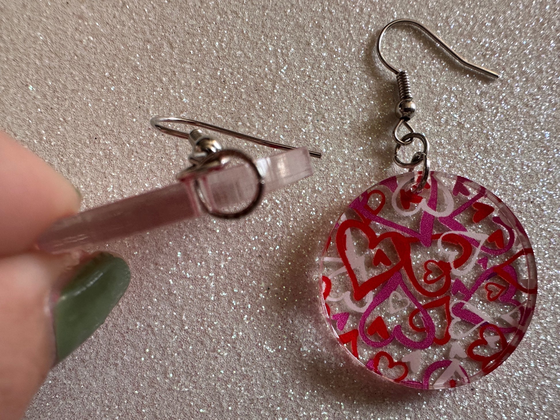 Heart Earrings: Laser Cut Acrylic Hearts, Love, Valentines Day, Anniversary, Marriage, Partner, Lover, Vday, Best Gifts for Her/Him/Them