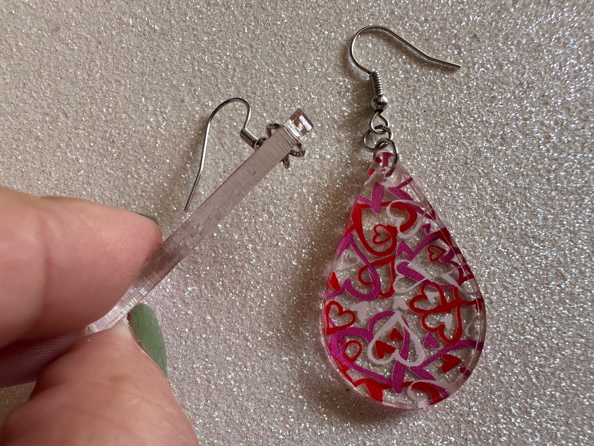 Heart Earrings: Laser Cut Acrylic Hearts, Love, Valentines Day, Anniversary, Marriage, Partner, Lover, Vday, Best Gifts for Her/Him/Them