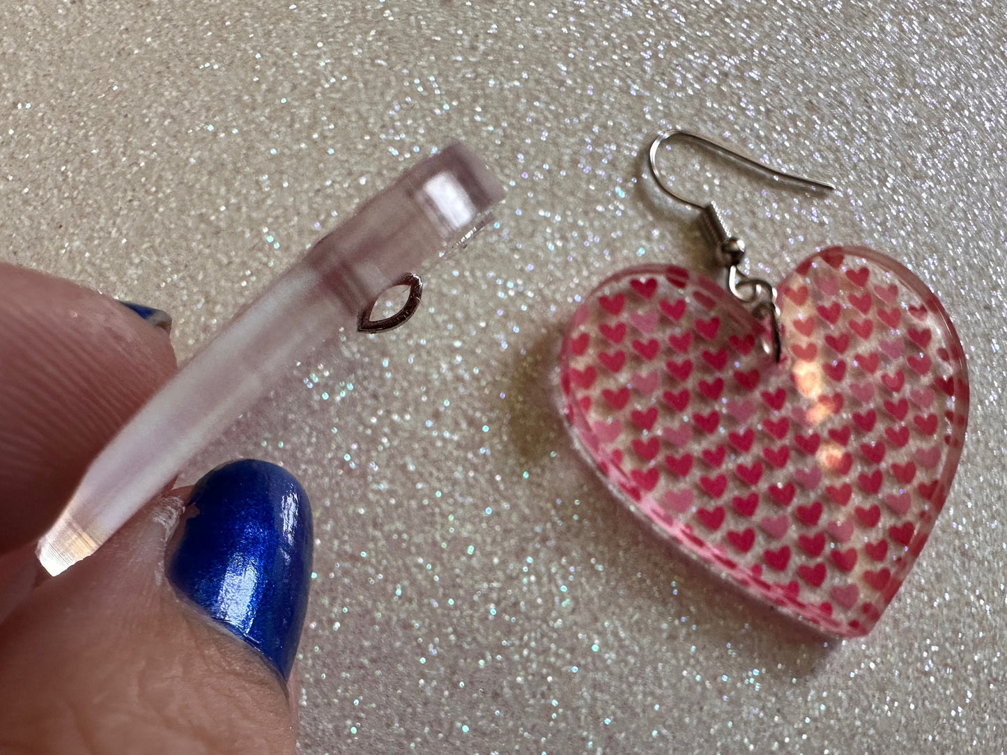Heart Earrings: Laser Cut Acrylic Hearts, Love, Valentines Day, Anniversary, Marriage, Partner, Lover, Vday, Best Gifts for Her/Him/Them