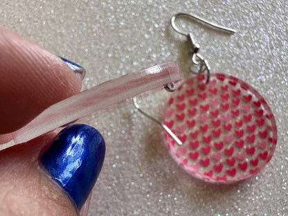 Heart Earrings: Laser Cut Acrylic Hearts, Love, Valentines Day, Anniversary, Marriage, Partner, Lover, Vday, Best Gifts for Her/Him/Them