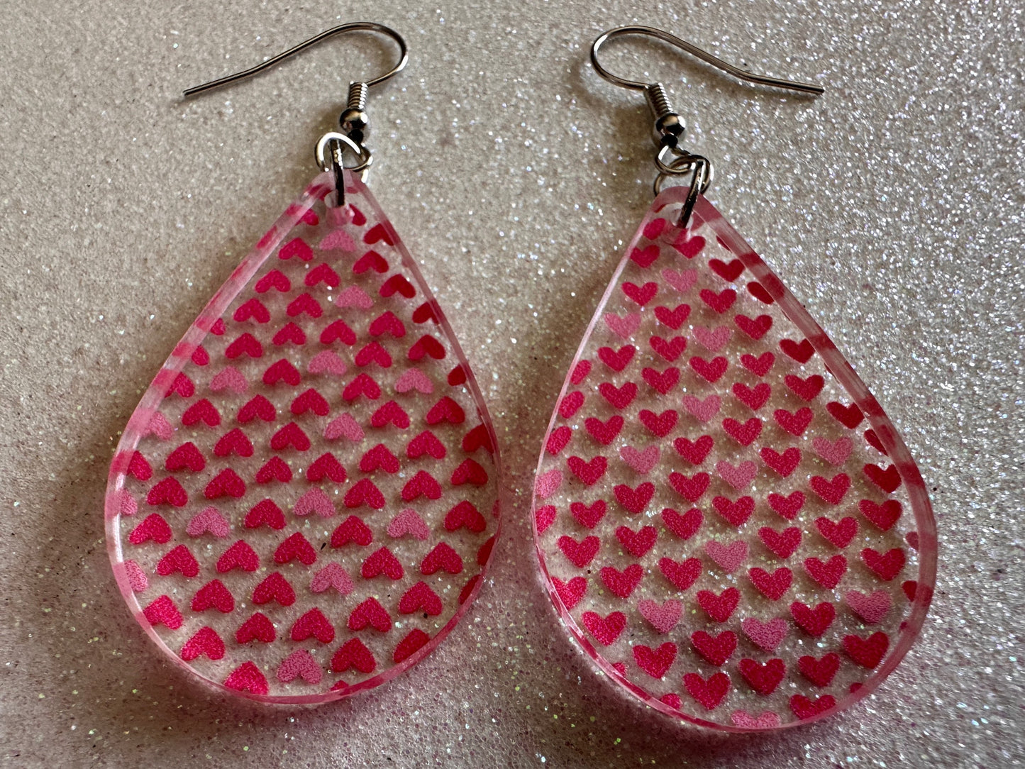 Heart Earrings: Laser Cut Acrylic Hearts, Love, Valentines Day, Anniversary, Marriage, Partner, Lover, Vday, Best Gifts for Her/Him/Them
