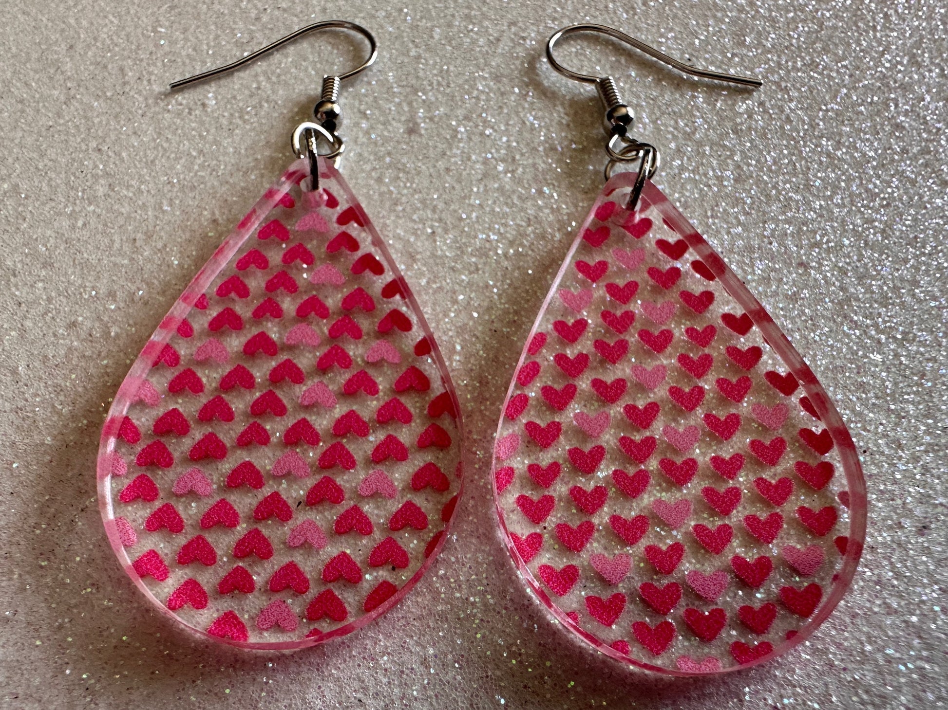 Heart Earrings: Laser Cut Acrylic Hearts, Love, Valentines Day, Anniversary, Marriage, Partner, Lover, Vday, Best Gifts for Her/Him/Them