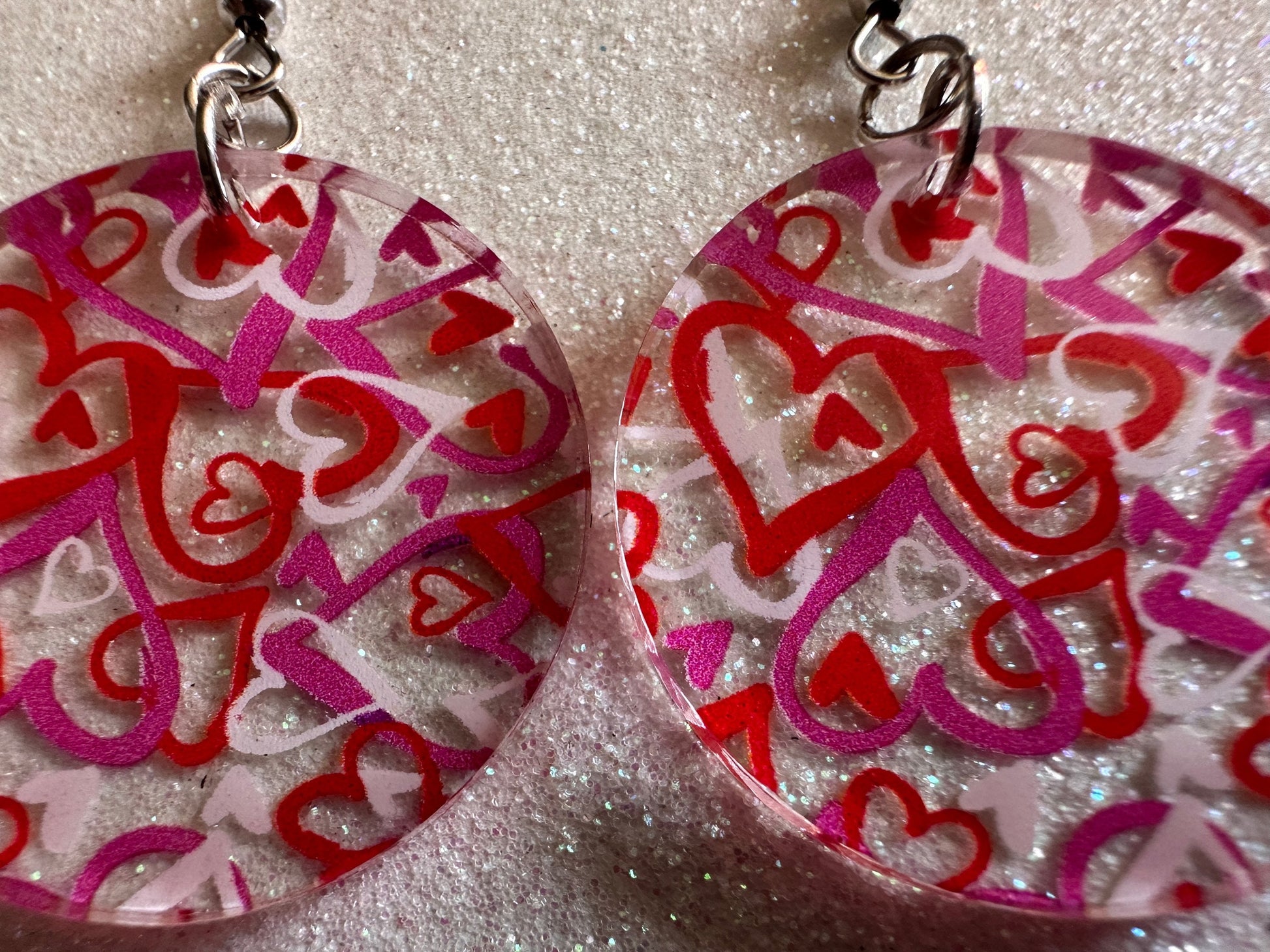 Heart Earrings: Laser Cut Acrylic Hearts, Love, Valentines Day, Anniversary, Marriage, Partner, Lover, Vday, Best Gifts for Her/Him/Them