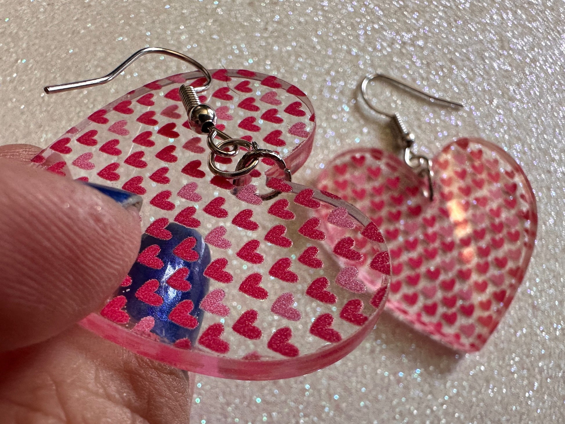 Heart Earrings: Laser Cut Acrylic Hearts, Love, Valentines Day, Anniversary, Marriage, Partner, Lover, Vday, Best Gifts for Her/Him/Them