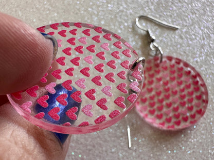Heart Earrings: Laser Cut Acrylic Hearts, Love, Valentines Day, Anniversary, Marriage, Partner, Lover, Vday, Best Gifts for Her/Him/Them